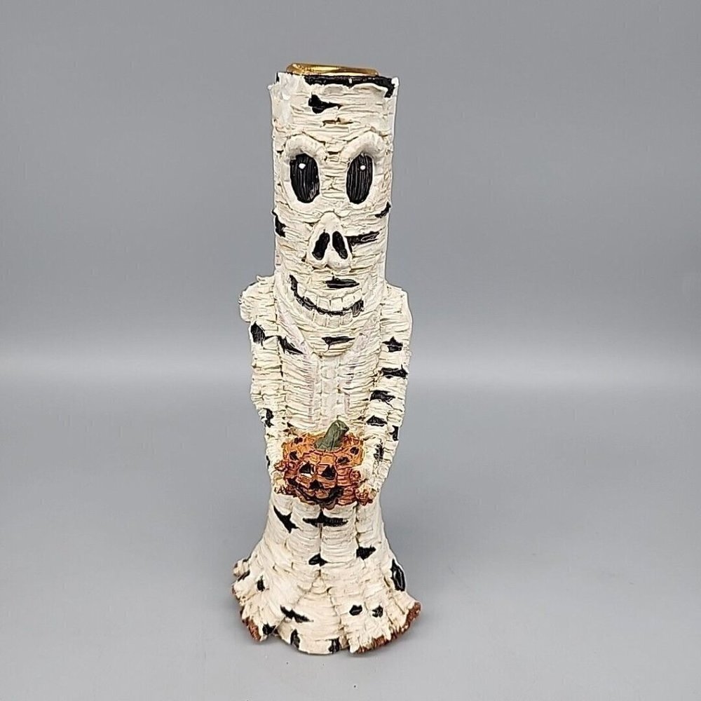 Tree Pillar Pumpkin Column Ceramic Candle Stick Holder Halloween Jack O Lantern